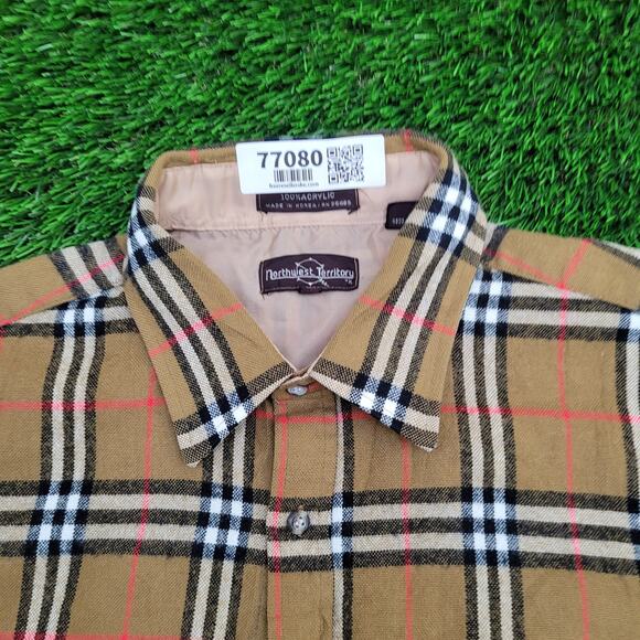 Vintage Madras Plaid Button Shirt XL/XLT 24x31 Shadow - Picture 13 of 14
